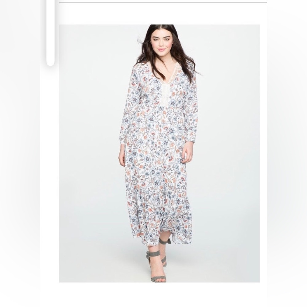 Maxi peasant dress by ELOQUII